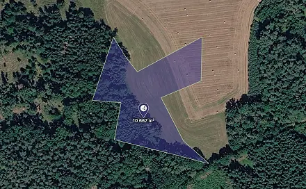 Prodej lesa 7 381 m², Hrazany, okres Písek