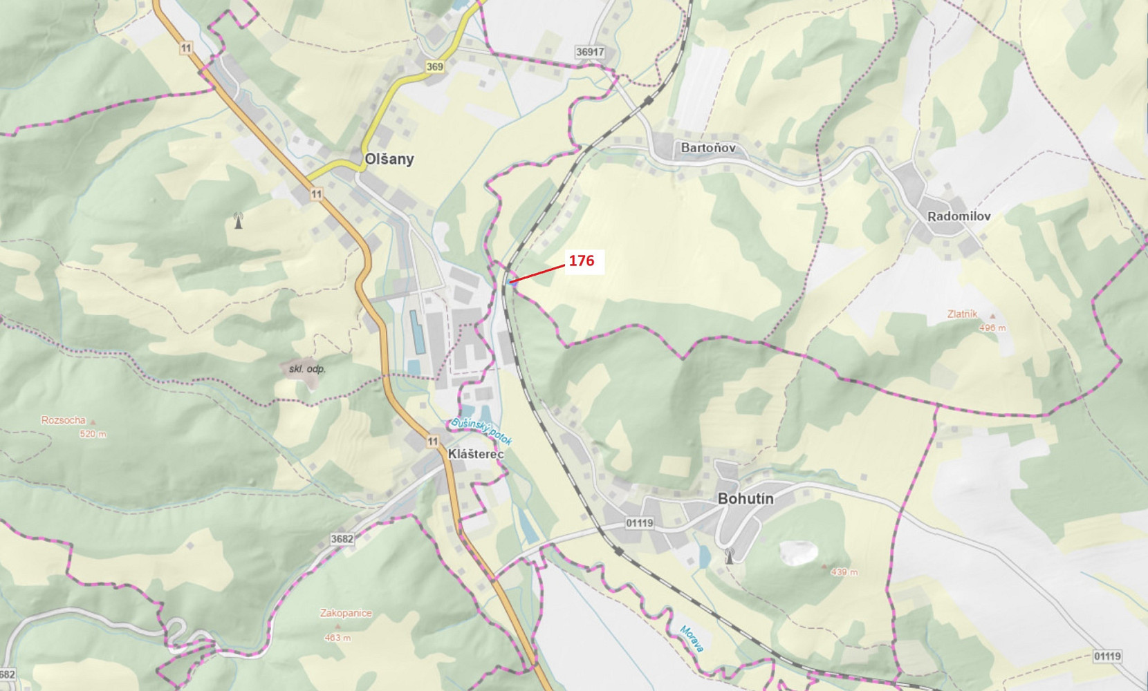 Dražba lesa 692 m²
