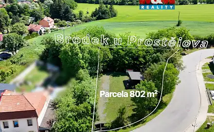 Prodej stavebního pozemku 802 m², Husova, Brodek u Prostějova, okres Prostějov