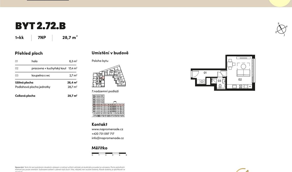 Prodej bytu 1+kk 29 m², Brno – náhled fotky 3