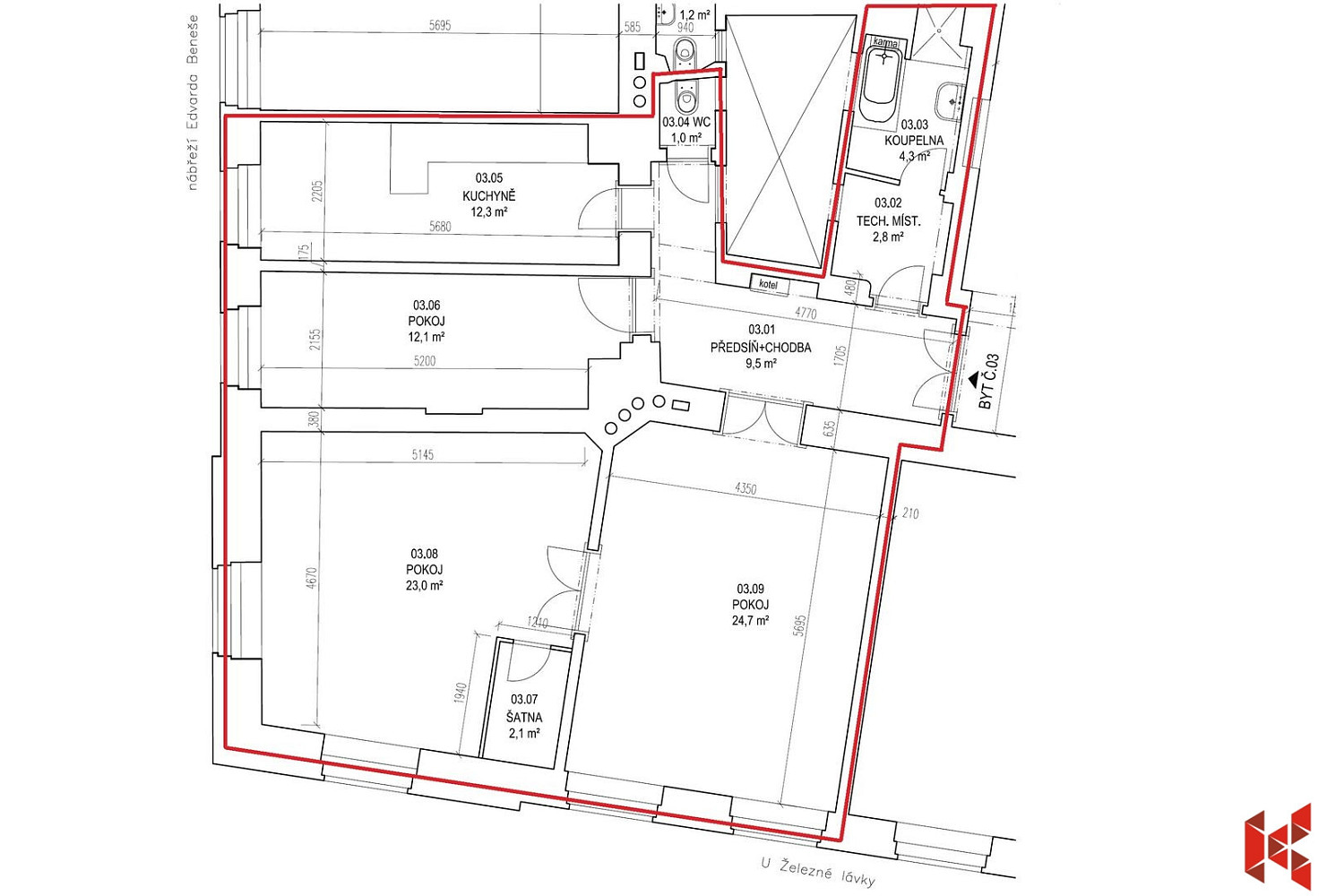 Pronájem bytu 3+1 94 m² – fotografie 2