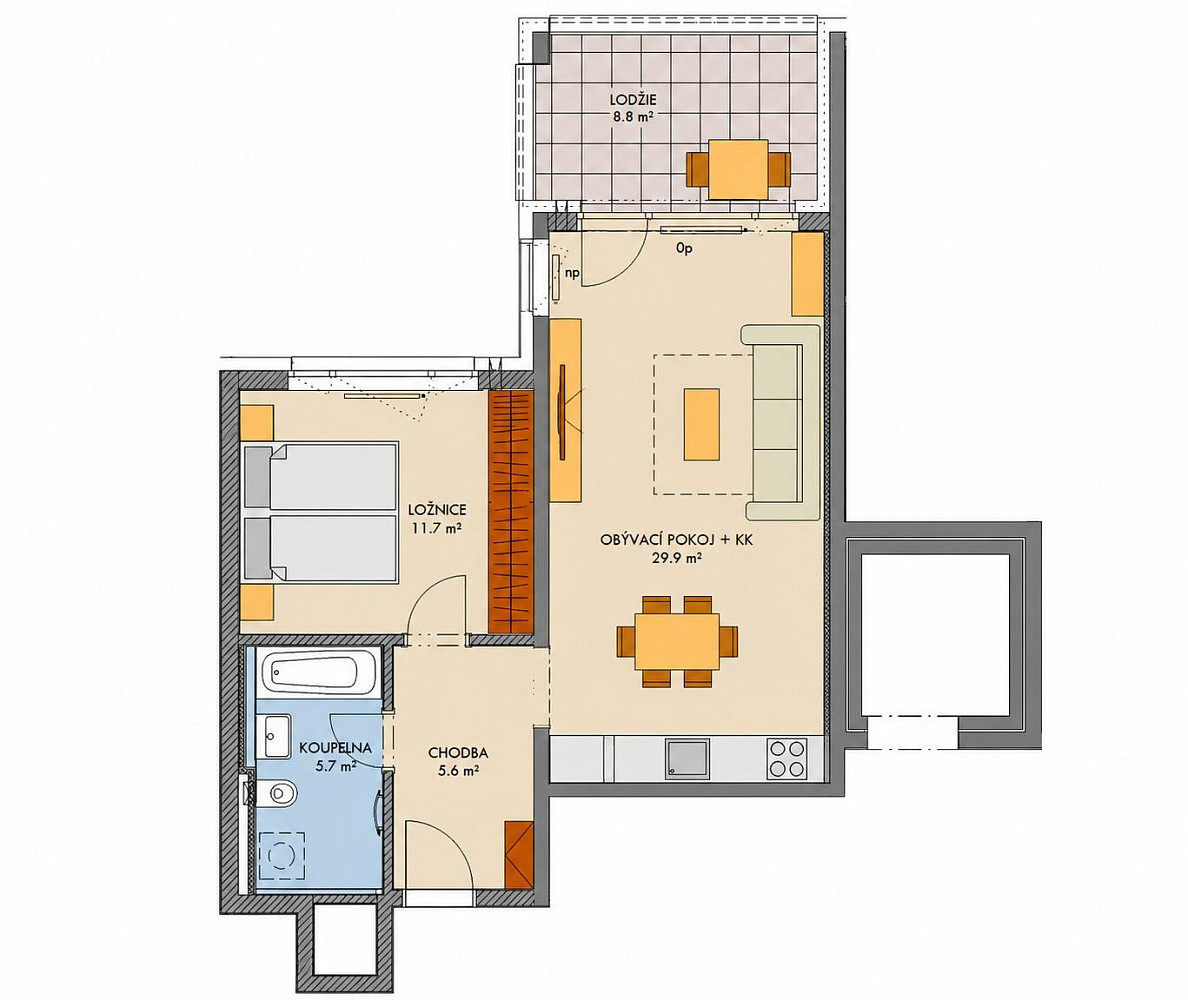 Prodej bytu 2+kk 56 m² — photo 2