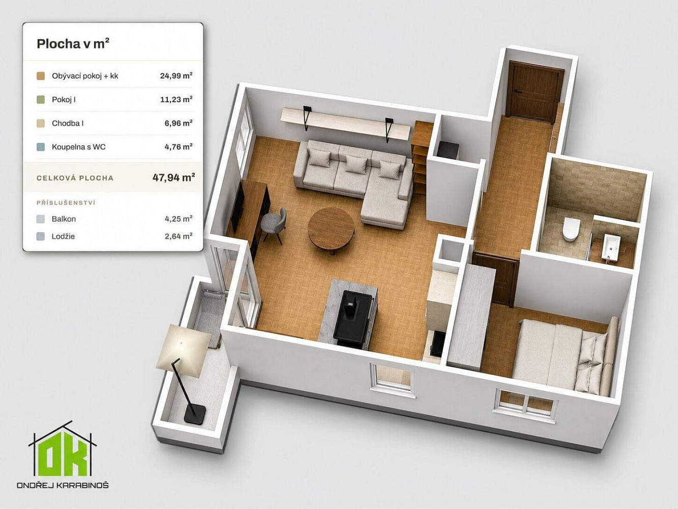 Prodej bytu 2+kk 48 m² — photo 3