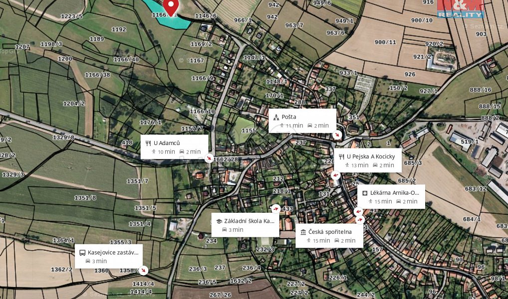 Prodej stavebního pozemku 5 527 m², Kasejovice – náhled fotky 2