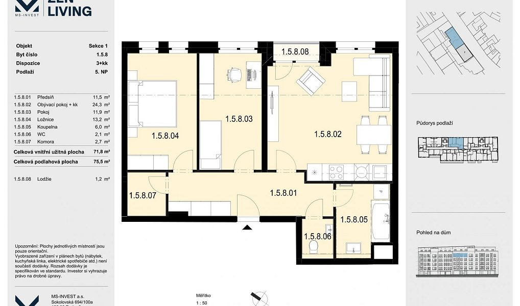 Prodej bytu 3+kk 76 m², Praha – náhled fotky 9