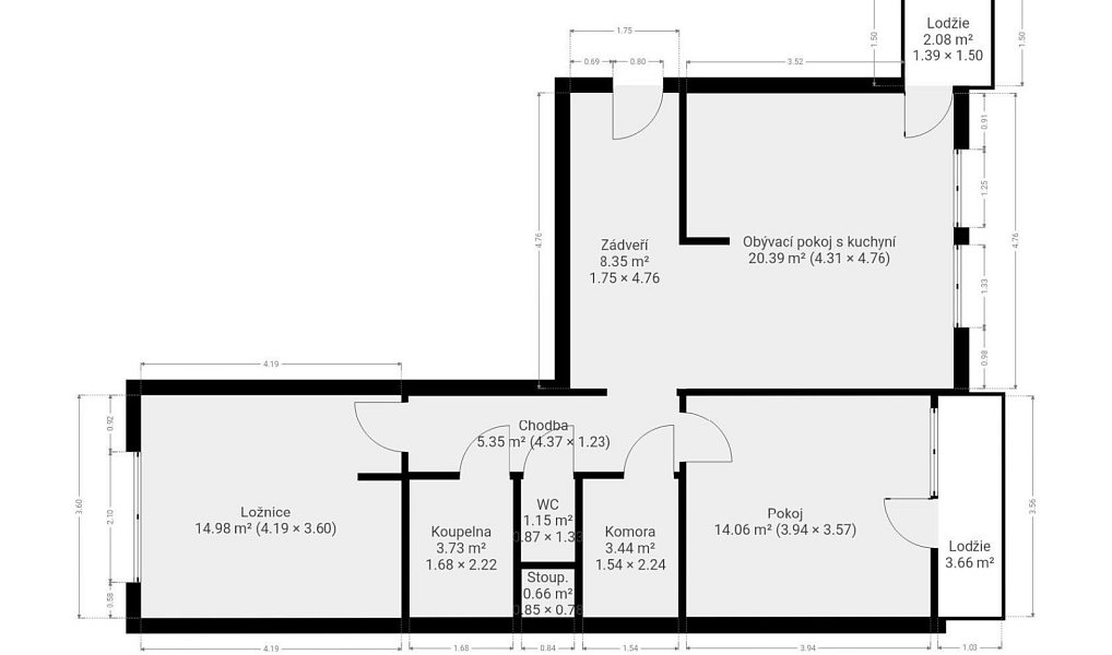 Prodej bytu 3+kk 74 m², Hradec Králové – náhled fotky 22