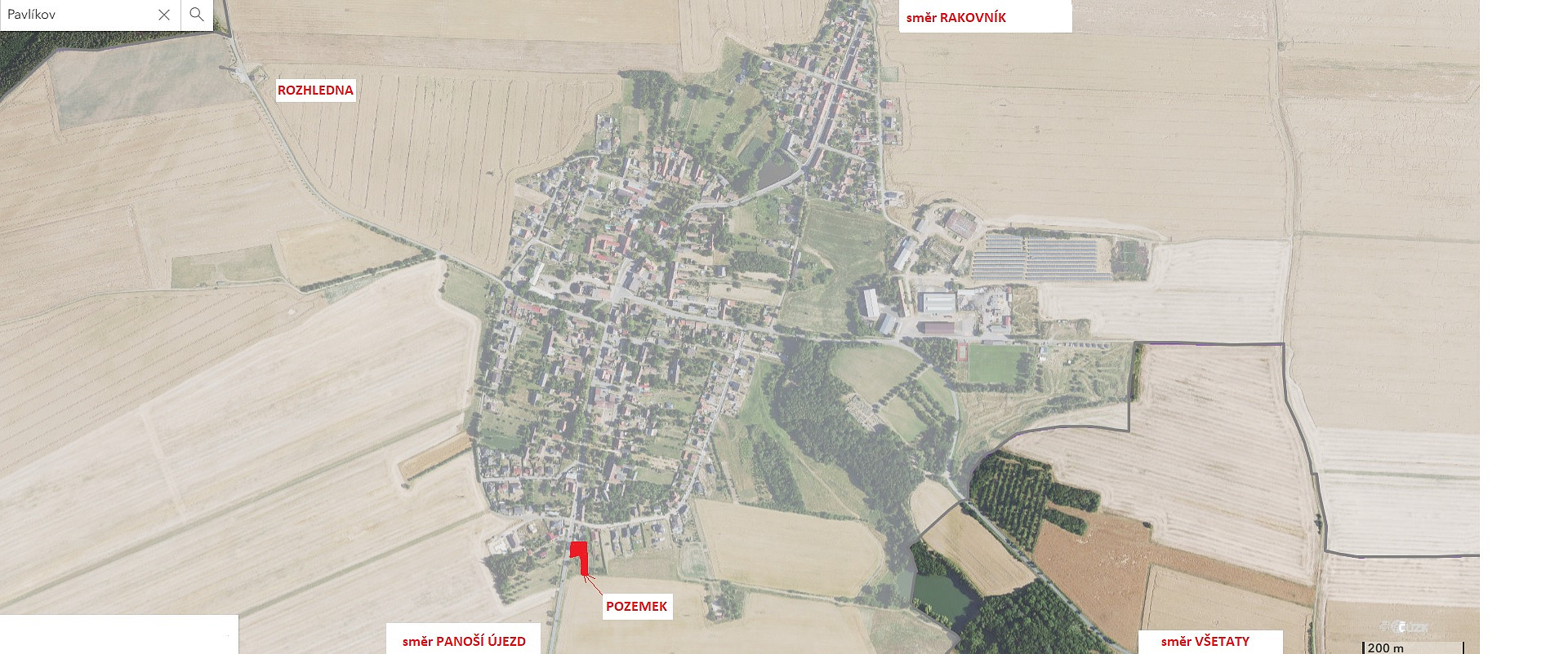 Prodej stavebního pozemku 1192 m² – další