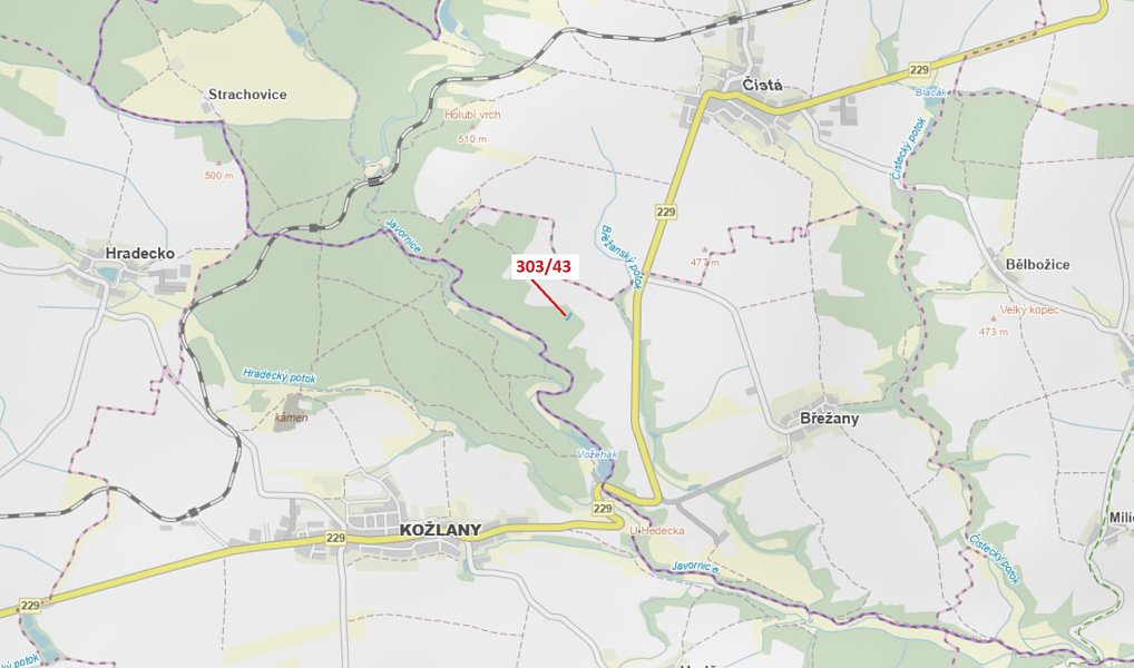 Dražba lesa, 995 m², Rakovník, Čistá