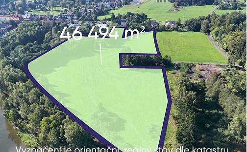 Prodej stavebního pozemku 46 494 m², Krásná Lípa, okres Děčín