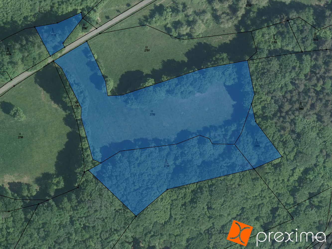 Prodej lesa 6 868 m²