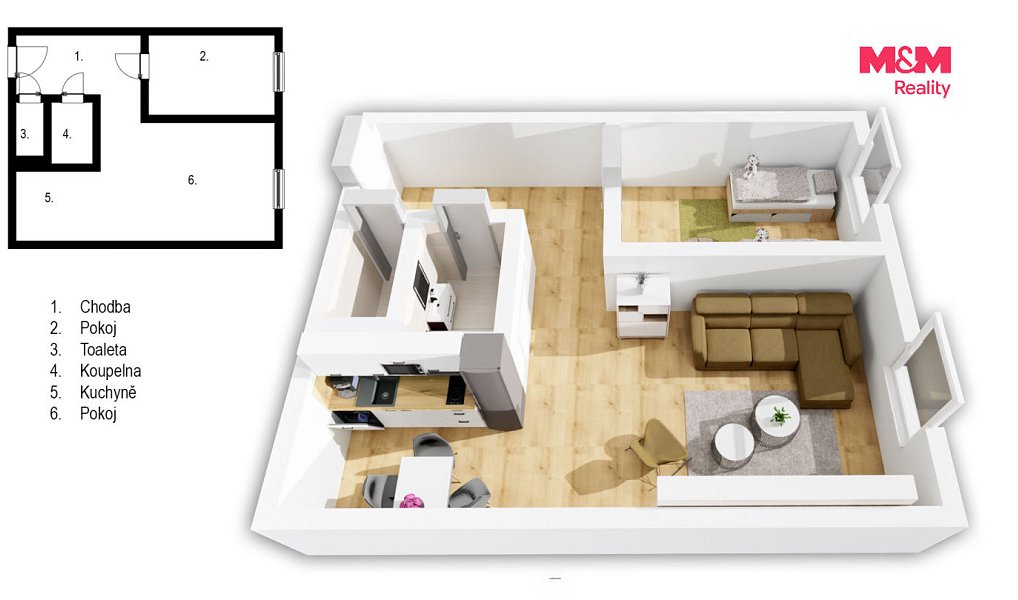 Prodej bytu 2+kk 43 m², Králův Dvůr – náhled fotky 3