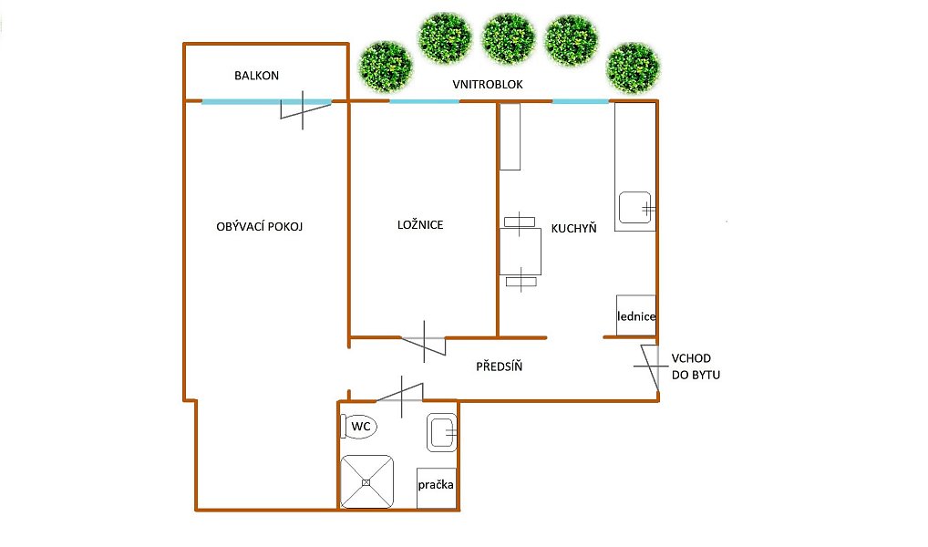 Pronájem bytu 2+1 54 m², Brno – náhled fotky 5