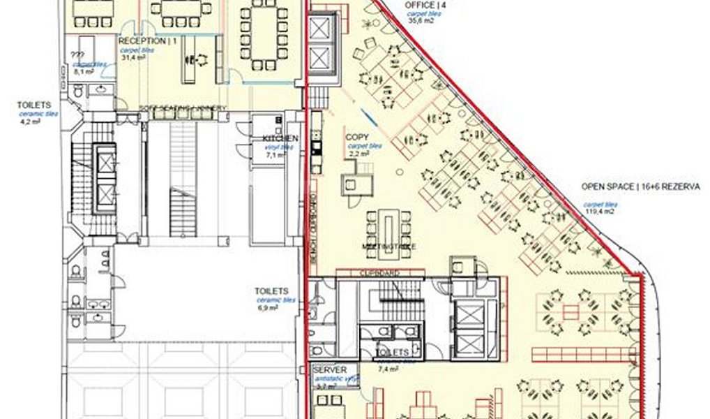 Pronájem kanceláře 353 m², Praha – náhled fotky 3