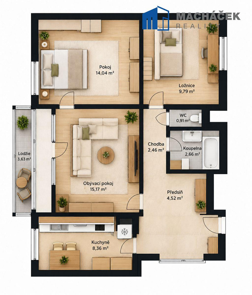 Prodej bytu 3+1 73 m² – fotografie 3