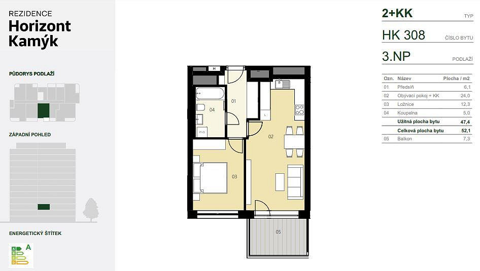 Prodej bytu 2+kk 47 m² — photo 3