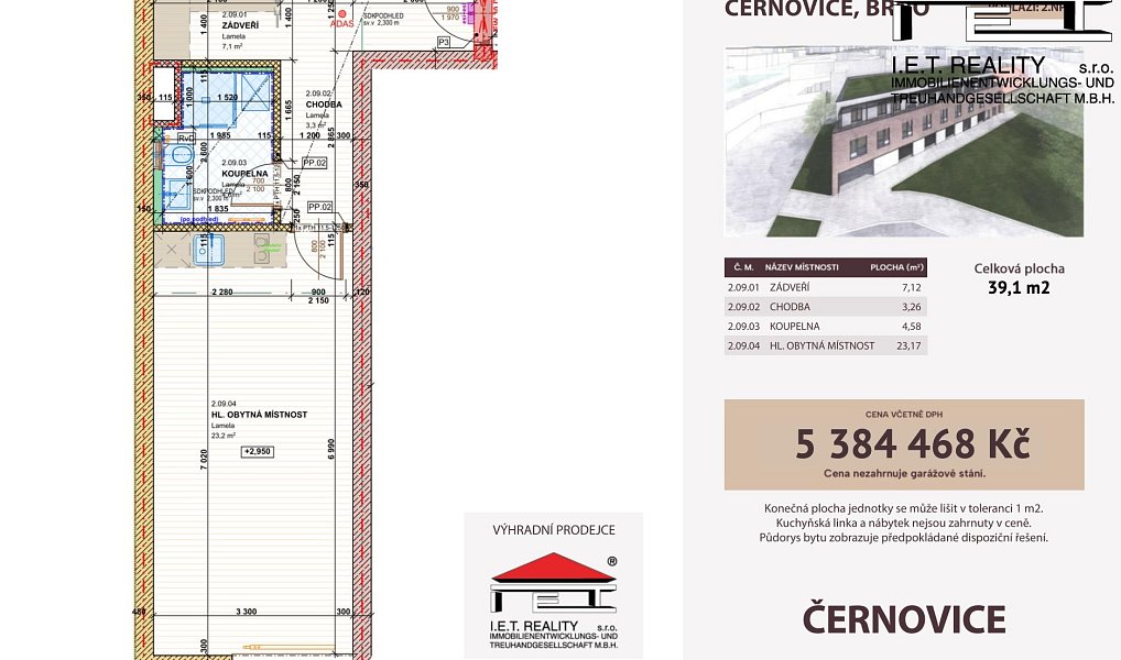 Prodej bytu 1+kk 39 m², Brno – náhled fotky 11