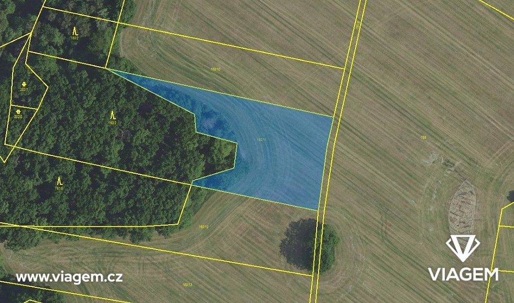 Prodej pole 1 599 m², Kamenice – náhled fotky 3