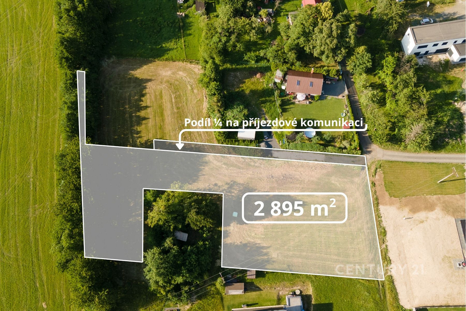 Prodej stavebního pozemku 2 895 m² – pohled 3