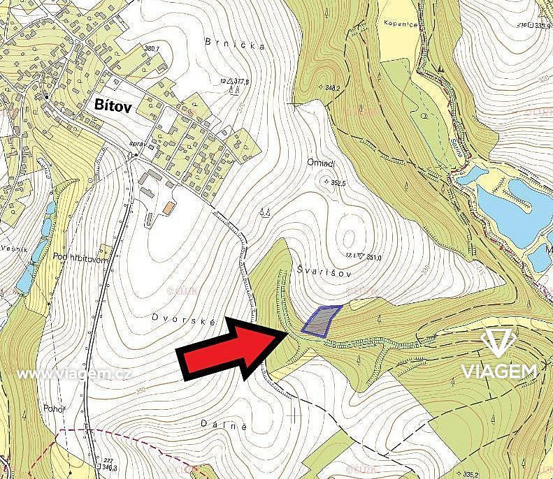 Les 6 323 m², Podíl 56 % o výměře 3 513 m² – pohled 3