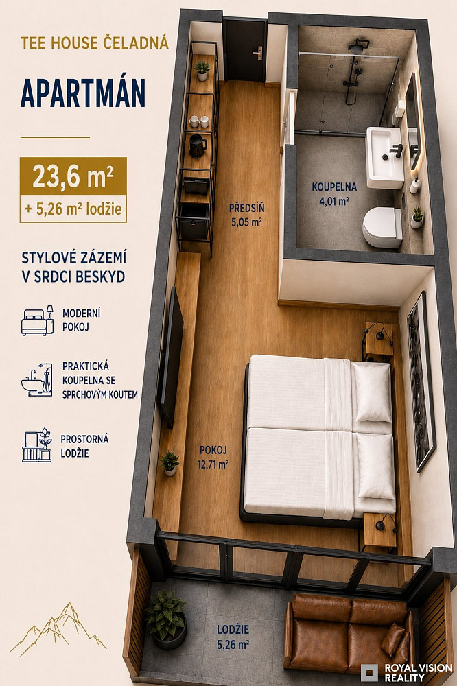 Prodej ubytovacího objektu 22 m² – fotografie 5