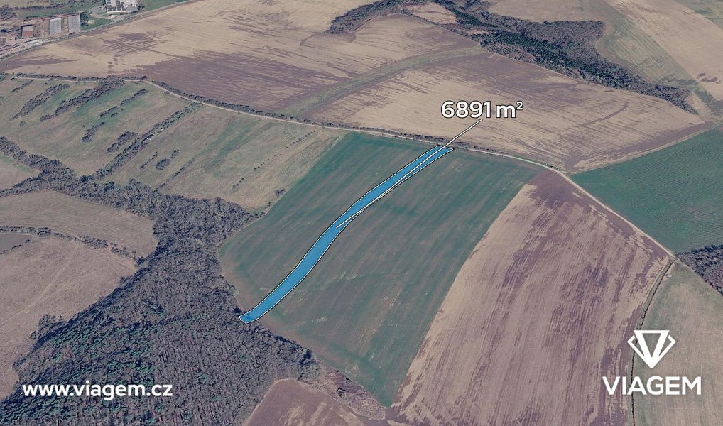 Prodej pole 4 306 m², Dobrkovice – fotka 1 z 5