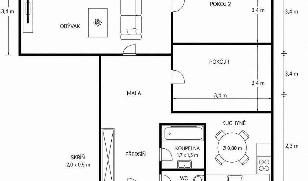 Prodej bytu 3+1 78 m², České Budějovice – náhled fotky 17
