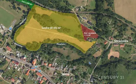 Prodej pozemku 59 956 m², Stružnice, okres Česká Lípa