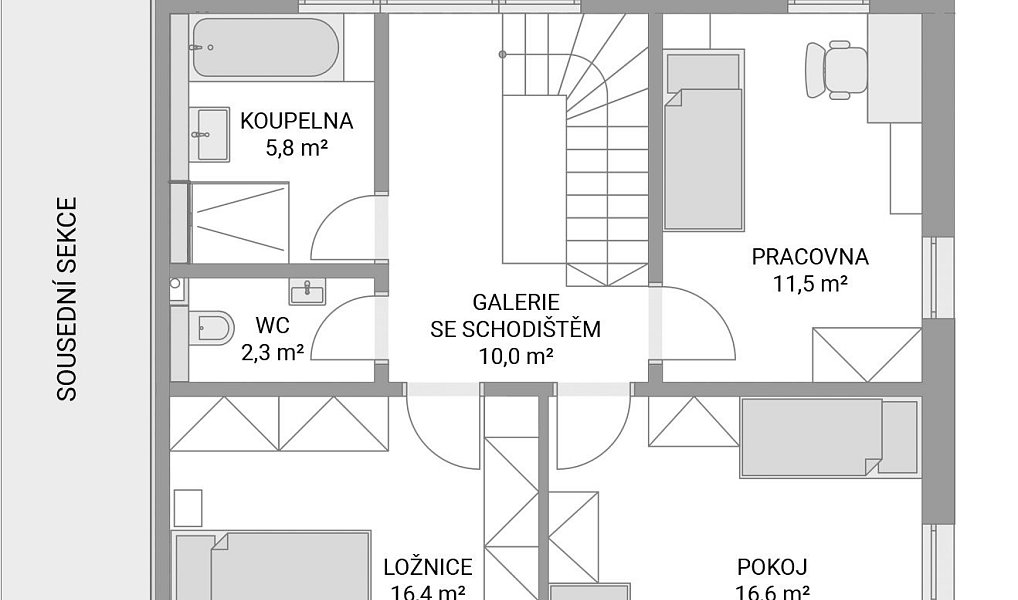Prodej domu 142 m² s pozemkem 425 m², Škvorec – náhled fotky 6