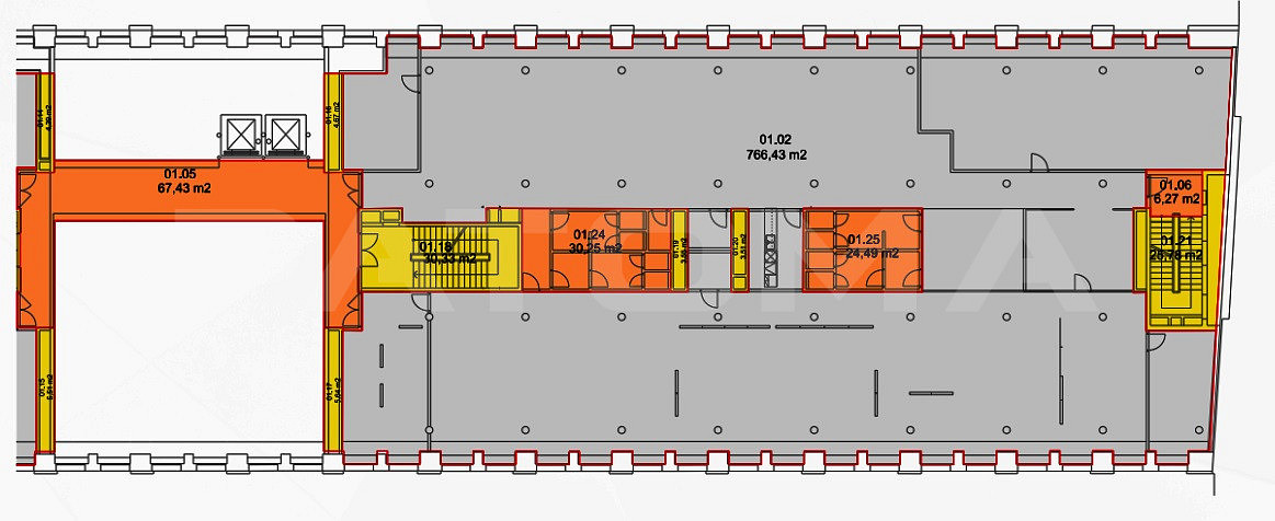 Pronájem kanceláře 416 m² – fotografie 3