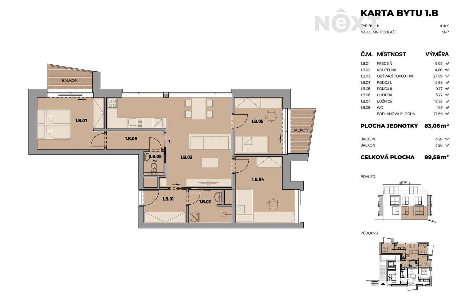 Prodej bytu 4+kk 90 m² – fotografie 3
