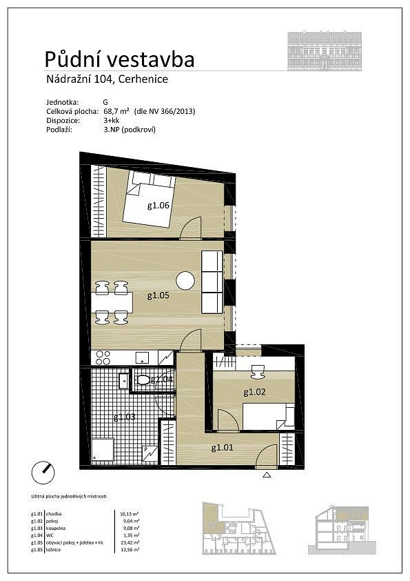Prodej bytu 3+kk 69 m² – další