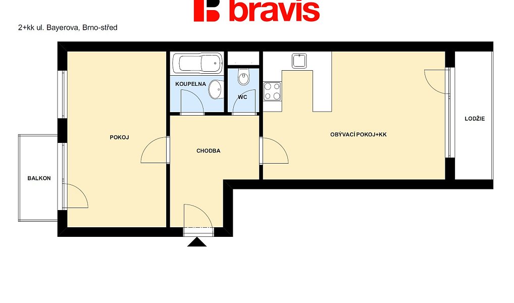 Pronájem bytu 2+kk 55 m², Brno – náhled fotky 5