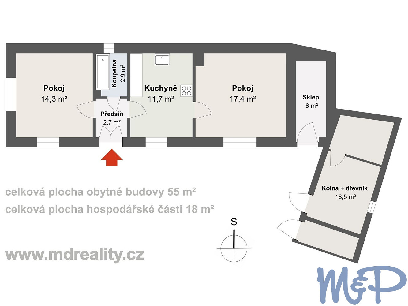 Prodej domu 55 m² s pozemkem 349 m² – fotografie 2
