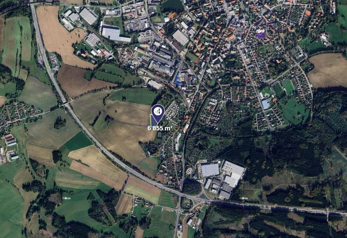 Prodej stavebního pozemku 6 855 m² – pohled 2