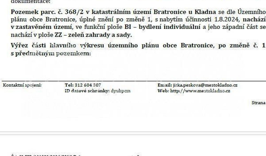 Prodej stavebního pozemku 2 115 m², Bratronice – náhled fotky 8