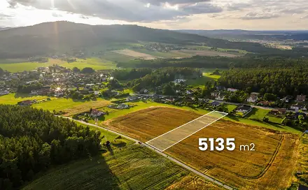 Prodej stavebního pozemku 5 135 m², Zastávka-Budějovická, Vrábče, okres České Budějovice