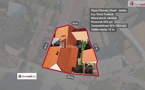 Prodej stavebního pozemku 589 m², Masarykovo náměstí, Starý Plzenec, okres Plzeň-město