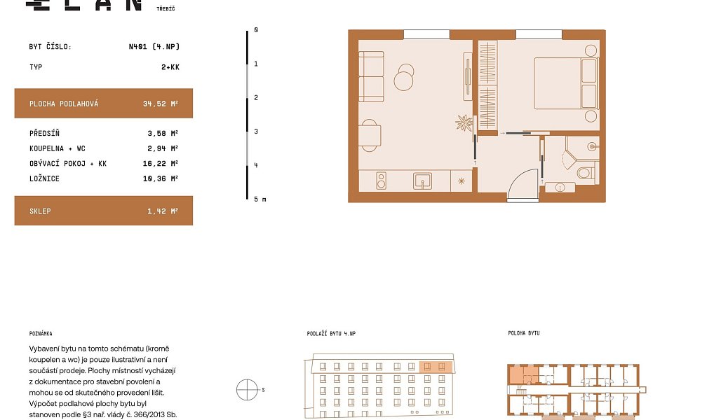 Prodej bytu 2+kk 33 m², Třebíč – náhled fotky 3