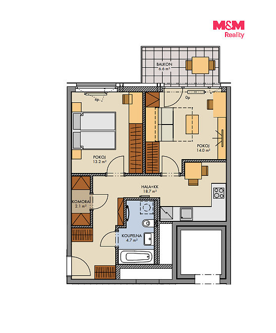 Prodej bytu 2+1 56 m² – fotografie 2