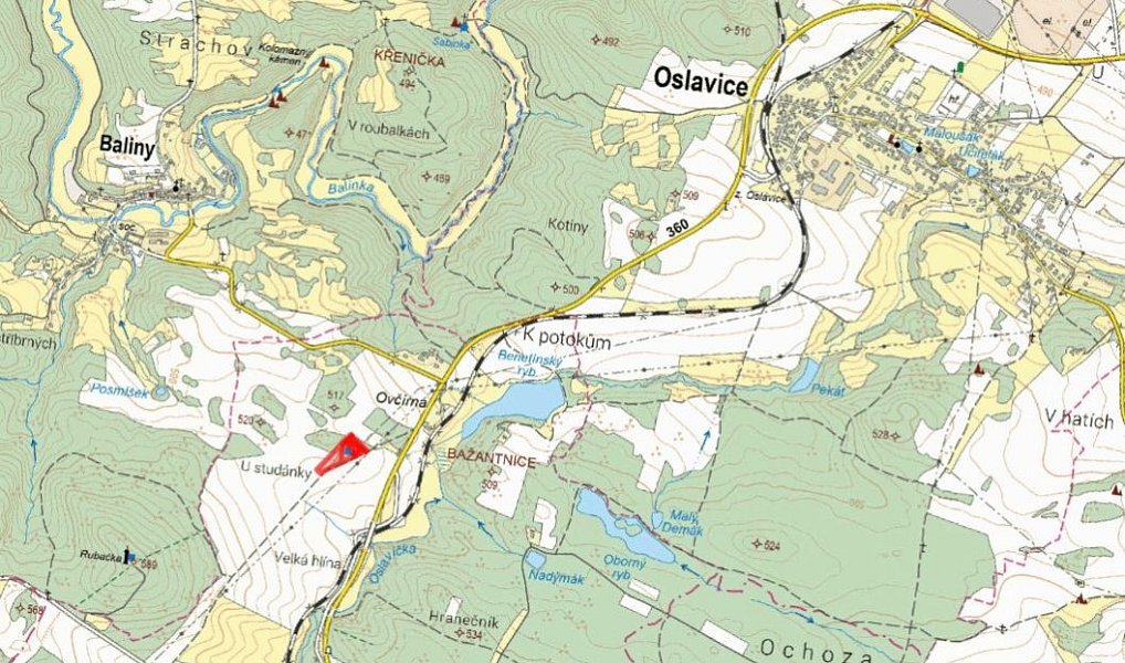 Prodej pole 7 413 m², Oslavička – náhled fotky 2