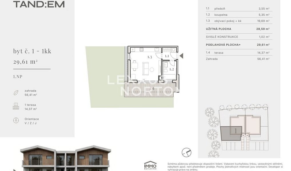 Prodej bytu 1+kk 29 m², Horoměřice – náhled fotky 5