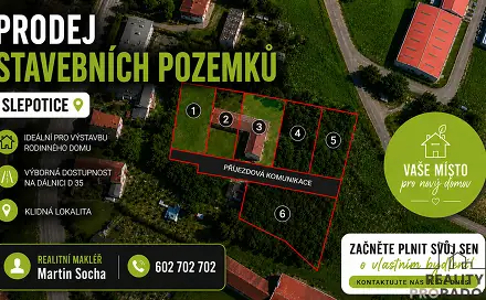 Prodej stavebního pozemku 4 338 m², Slepotice, okres Pardubice