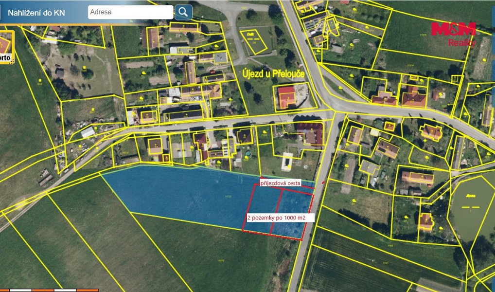 Prodej stavebního pozemku 1 000 m², Újezd u Přelouče – náhled fotky 2
