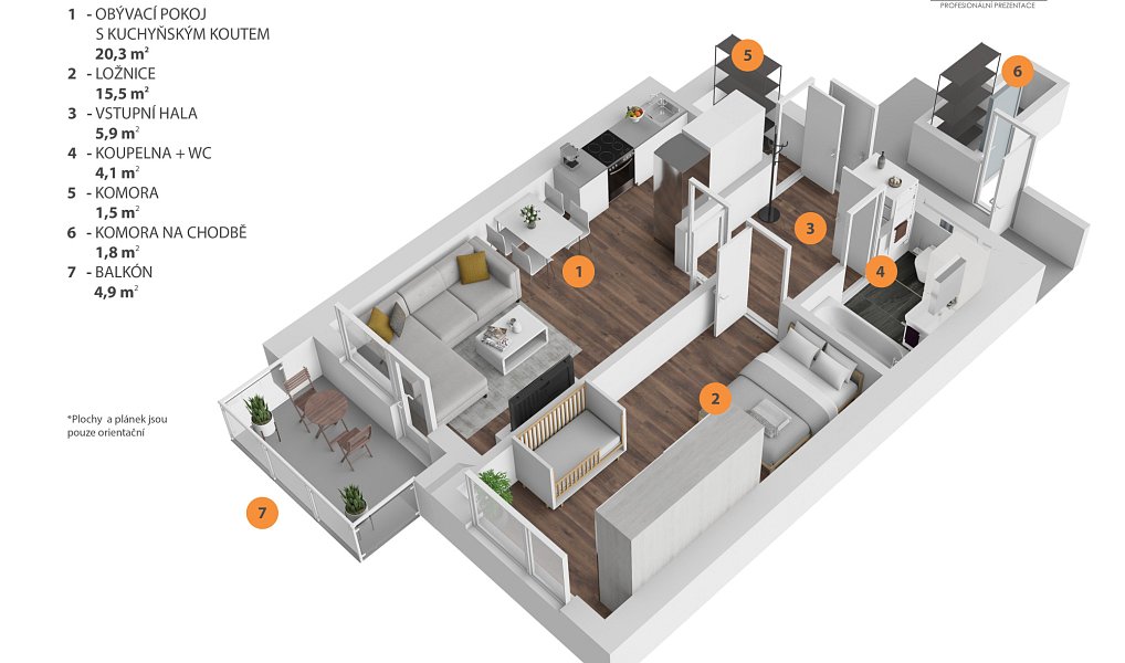Pronájem bytu 2+kk 47 m², Praha – náhled fotky 22