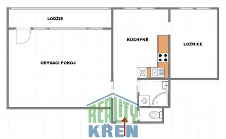 Pronájem bytu 2+1 57 m²