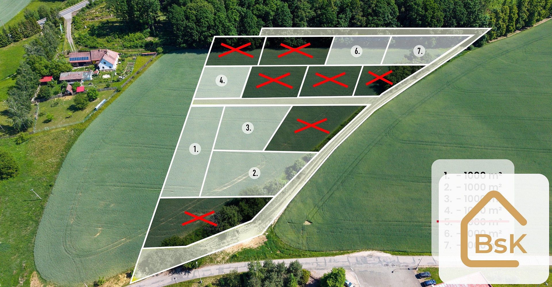 Prodej pole 1 000 m²