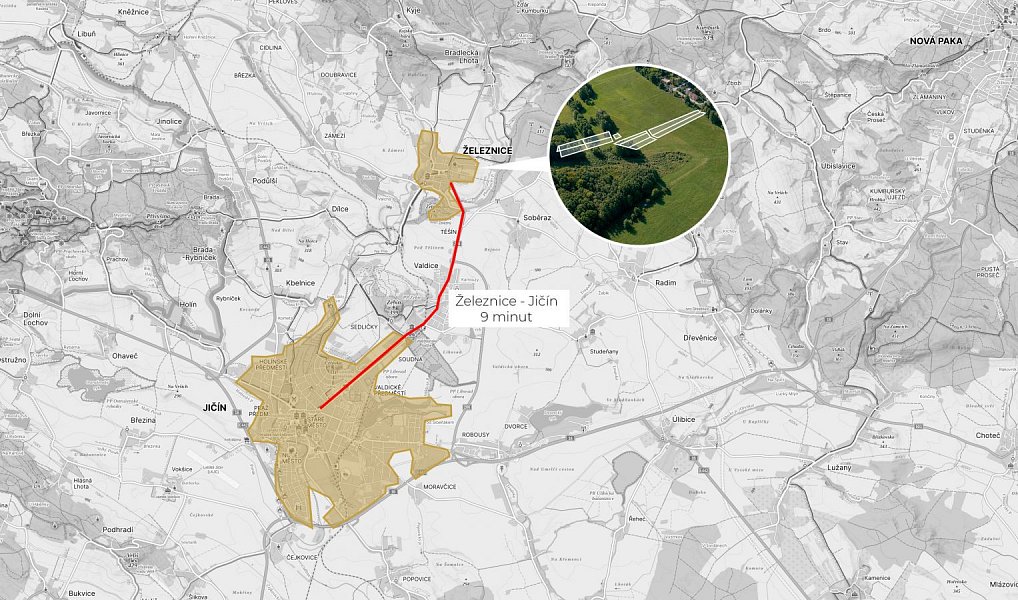 Prodej pole 10 883 m², Železnice – náhled fotky 3