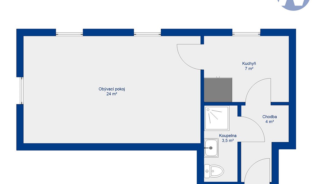 Pronájem bytu 1+kk 35 m², Husinec – náhled fotky 16
