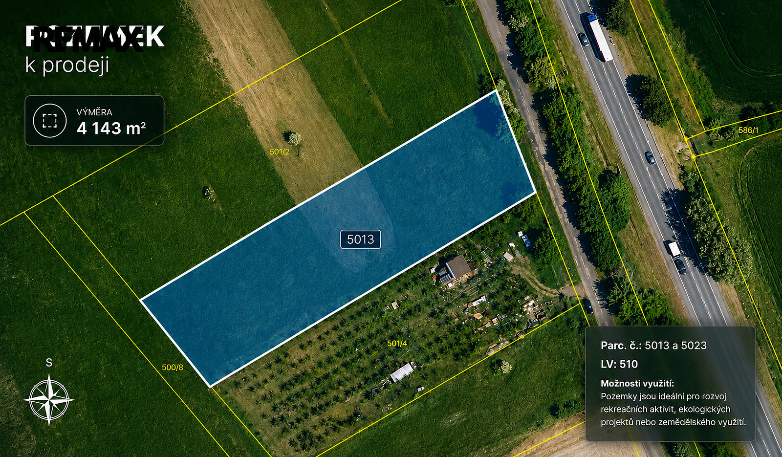 Prodej pole 4 143 m²