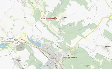 Dražba lesa 2 458 m², Náměšť nad Oslavou